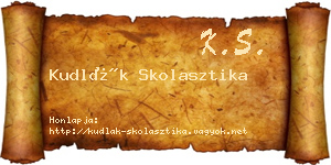 Kudlák Skolasztika névjegykártya